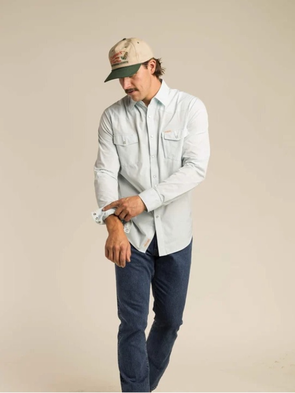Sendero Men's Light Blue Performance Button-Down Shirt